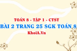 Bài 2 trang 25 SGK Toán 8 Tập 1 Chân trời sáng tạo